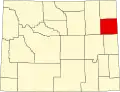 State map highlighting Weston County