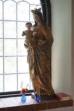 An Evangelical-Lutheran statue of the Blessed Virgin Mary at Enskede Church in Stockholm