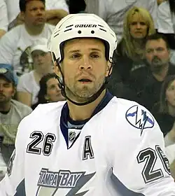 St. Louis stares into distance during a game against the Pittsburgh Penguins