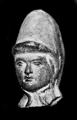 Greco-Persian sculpture of the head of a West Asian foreigner from the Maurya period, Sarnath Museum[91]