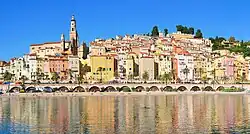 View of Menton on the French Riviera