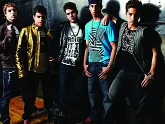 2007–2009 lineup. L–R: José Bordonada Collazo, Monti Montañez (Che Antonio), Emmanuel Vélez Pagan, Carlos Olivero, Chris Moy