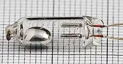 A single-pole, single-throw (SPST) mercury switch.