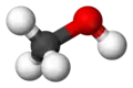 Ball-and-stick model of methanol