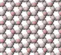View of the structure of the tetrahedral (T) sheet of kaolinite
