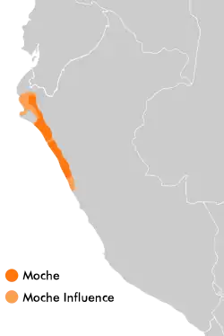 A map of Moche cultural influence