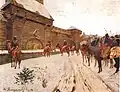 The Mongols of the Golden Horde outside Vladimir presumably demanding submission before sacking the city, painting by Vassily Maximov