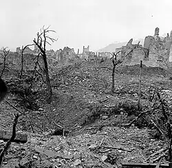 Ruins of the town of Cassino after the battle
