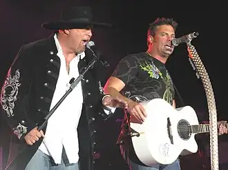 Eddie Montgomery (left) and Troy Gentry at the 2008 Gretna Heritage Festival in Gretna, Louisiana
