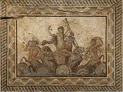Epiphany of Dionysus; 2nd century AD; from the Villa of Dionysus; Archeological Museum of Dion