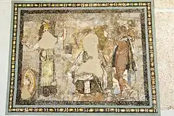A domestic floor mosaic depicting Athena, from the "Jewelry Quarter" of Delos, Greece, late 2nd or early 1st century BC