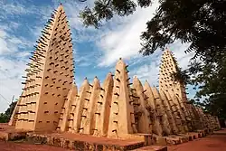 Minaret of Grand Mosque of Bobo-Dioulasso in Bobo-Dioulasso, Burkina Faso.