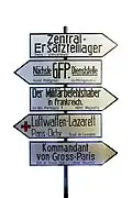 German road signs in occupied Paris. The Feldgendarmerie was responsible for military traffic.