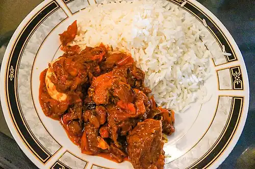 Ofada rice is a Yoruba dish.[181]