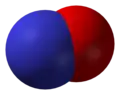 Space-filling model of nitric oxide