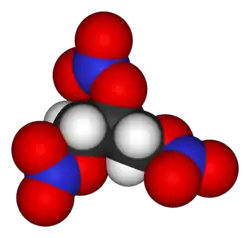 Spacefill model of nitroglycerin
