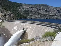 Concrete arch dam impounding Hetch Hetchy Reservoir