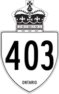Highway 403 marker