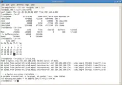 Terminal window showing an OpenSSH session used to administer a remote Unix server