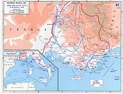 Tactical map of Operation Dragoon