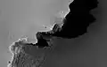 Opportunity at the rim of Victoria Crater, as imaged by MRO (November 29, 2006).