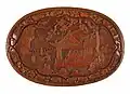 A Chinese carved lacquer oval tray, Yuan dynasty, c. 13th century.