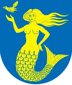 A mermaid in the coat of arms of the Päijät-Häme region, Finland (1997)