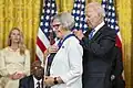 President Joe Biden presenting the Medal to Sister Simone Campbell, 2022