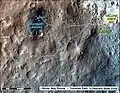 First-Year & First-Mile Traverse Map of the Curiosity rover on Mars (August 1, 2013) (3-D).