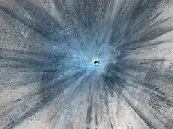 A fresh impact crater on Mars 3°42′N 53°24′E﻿ / ﻿3.7°N 53.4°E﻿ / 3.7; 53.4, November 2013