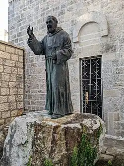 Statue of Padre Pio at the Chiesa del Crocifisso (Church of the Crucifx), Giovinazzo, Apulia, Italy