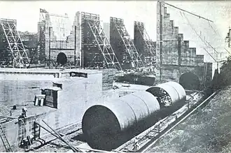 The Panama Canal locks under construction, 1910