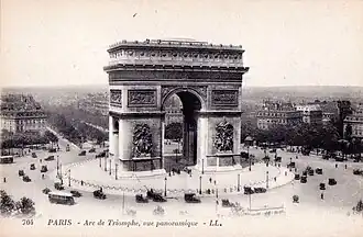 Arc de Triomphe, postcard, c. 1920