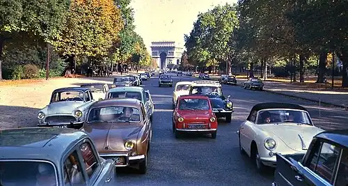 View of the Arc de Triomphe from the Avenue Foch, 1962