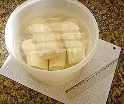 Tuberous root, peeled and soaking to reduce toxicity