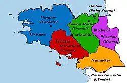 Map of Armorica and its Gaulish peoples.