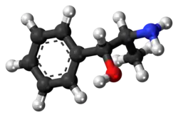 Ball-and-stick model of the phenylpropanolamine molecule
