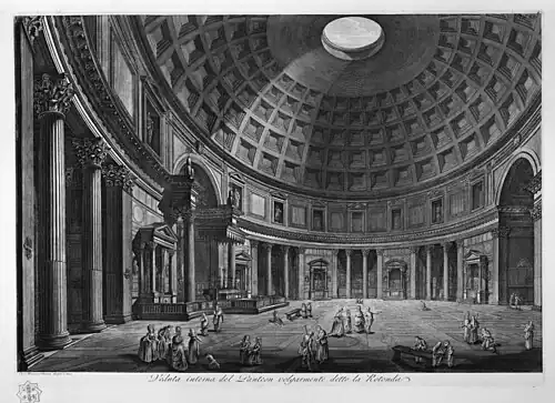 Interior view by Francesco Piranesi, after attic remodel.