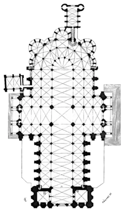 Chartres floorplan (1856) by Eugène Viollet-le-Duc (1814–1879)