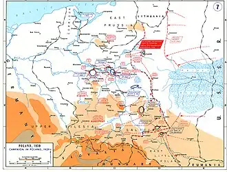 Map showing the disposition of all troops following the Soviet invasion.