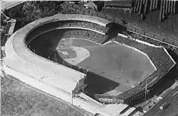 Polo Grounds expansion in progress during the 1923 season