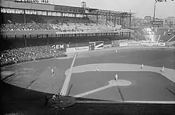 Polo Grounds expansion in progress during the 1923 season