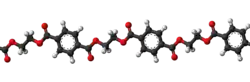 A short section of a PET polymer chain