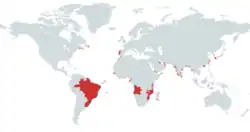 Areas of the world that were part of the Portuguese Empire