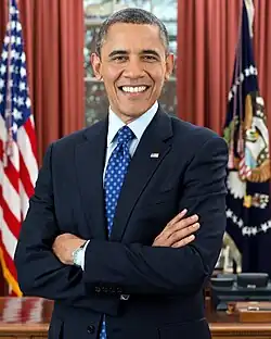44th president of the United States and Nobel Peace Prize laureate Barack Obama (JD, 1991)[213][214]