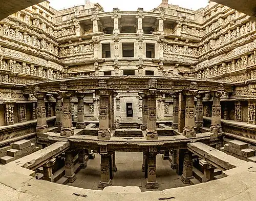 Rani ki Vav is a stepwell, built by the Chaulukya dynasty, located in Patan; the city was sacked by Sultan of Delhi Qutb ud-Din Aibak between 1200 and 1210, and again by the Allauddin Khalji in 1298.[261]