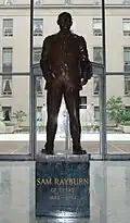A statue of Rayburn in the Rayburn House Office Building