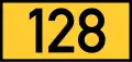 Shield for former Reichsstraße 128 in former East Prussia, abbreviated as R&nbsp;128