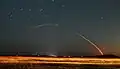 Time-lapse photo (243 seconds) of the launch on the night of December 18, 2023