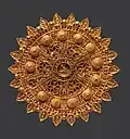 Gold roundel, 11th century Iran. It "exemplifies the refinement of Seljuq goldsmithing".[183][184]